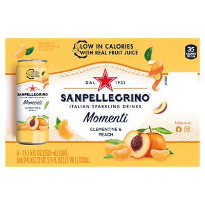 Florentina Organic Virgin Sparkling Peach Bellini, 25.4 fl. oz. – 4 Pack