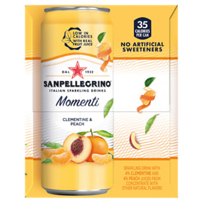 Sanpellegrino Clementine & Peach Italian Sparkling Drinks, 11.15 fl oz