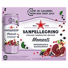 Sanpellegrino Pomegranate & Blackcurrant Italian Sparkling Drinks, 11.15 fl oz, 6 count