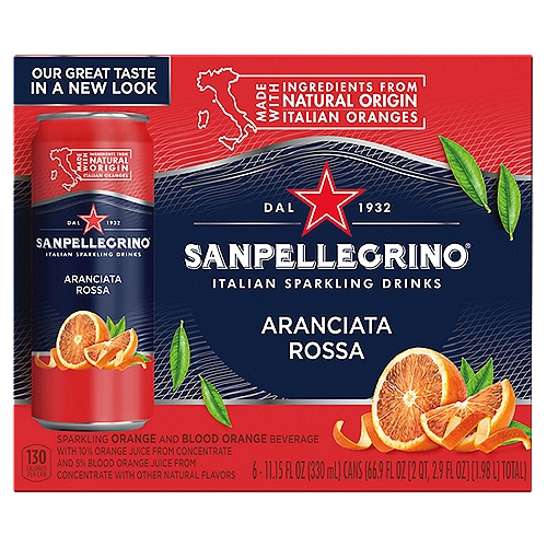 Sanpellegrino Aranciata Rossa Italian Sparkling Drinks, 11.15 fl oz, 6 count