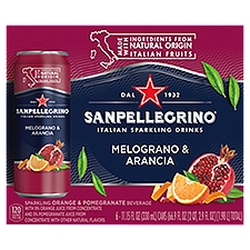 Sanpellegrino Orange & Pomegranate Italian Sparkling Drinks, 11.15 fl oz, 6 count