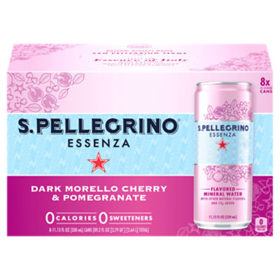S. Pellegrino Essenza Dark Morello Cherry & Pomegranate Mineral Water, 11.15 fl oz, 8 count