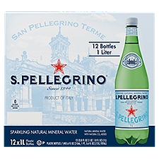 S. Pellegrino Sparkling Natural Mineral Water, 33.8 fl oz, 12 count