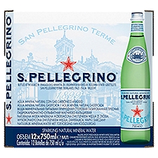 S. Pellegrino Sparkling Natural Mineral Water, 25.3 fl oz, 12 count