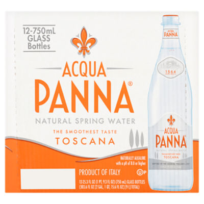 Acqua Panna Toscana Natural Spring Water, 25.3 fl oz, 12 count - Fairway