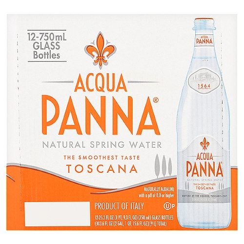 Acqua Panna Toscana Natural Spring Water, 25.3 fl oz, 12 count