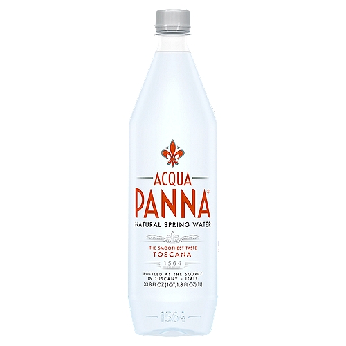 Acqua Panna Natural Spring Water, 33.8 fl oz
Crafted by Nature
It flows through the beautiful, sun-drenched hills of Tuscany

Perfected by Time
Each drop is naturally filtered by earth and perfected by time on its 14 year journey to the spring

For a Smooth Taste
A special mineral balance from nature for a smooth taste, like no other