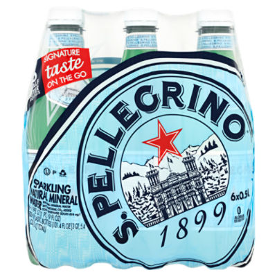 S.Pellegrino Sparkling Natural Mineral Water, 16.9 fl oz, 6 count Fairway