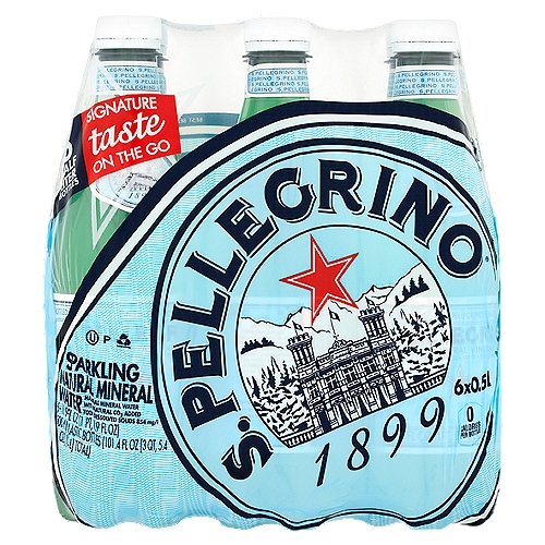 S.Pellegrino Sparkling Natural Mineral Water, 16.9 fl oz, 6 count