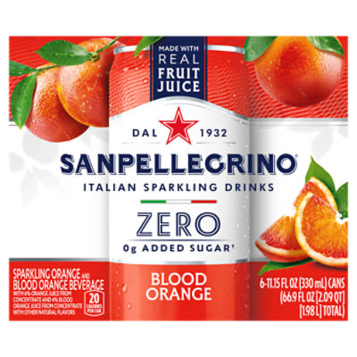 Sanpellegrino Sparkling Orange and Blood Orange Beverage, 6 count, 11.15 Fl oz