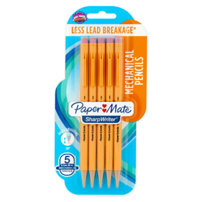 Paper Mate Sharpwriter 0.7mm HB 2 Lead Mechanical Pencils, 5 count
