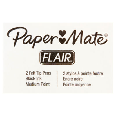 Paper Mate Flair Felt Tip Pens, Medium Point, Black Ink