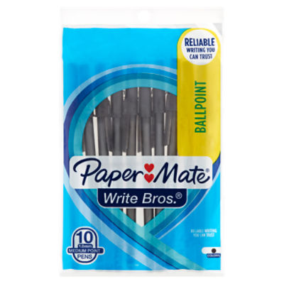 Paper Mate Write Bros. 1.0mm Medium Ballpoint Pens, 10 count