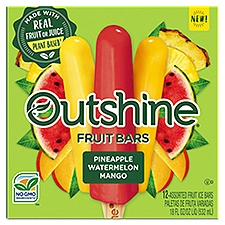 Outshine Pineapple Watermelon Mango Assorted Fruit Ice Bars, 12 count, 18 fl oz