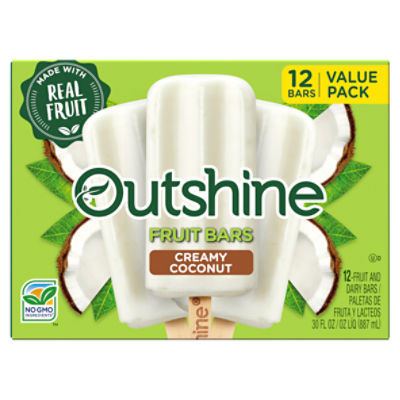 Outshine Creamy Coconut Fruit and Dairy Bars Value Pack, 12 count, 30