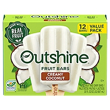 Outshine Creamy Coconut Fruit and Dairy Bars Value Pack, 12 count, 30 fl oz