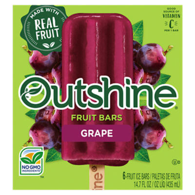 Outshine Grape Fruit Ice Bars, 6 count, 14.7 fl oz