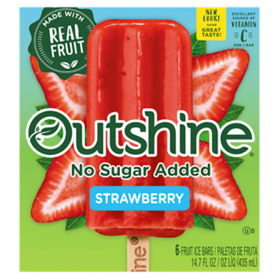 Outshine Strawberry Fruit Ice Bars, 6 count, 14.7 fl oz