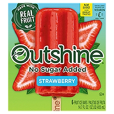 Outshine Strawberry Fruit Ice Bars, 6 count, 14.7 fl oz, 14.7 Fluid ounce