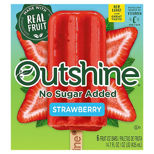 Outshine Strawberry Fruit Ice Bars, 6 count, 14.7 fl oz