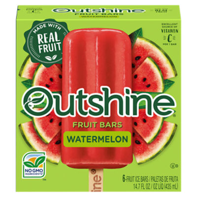 Outshine Watermelon Fruit Ice Bars, 6 count, 14.7 fl oz