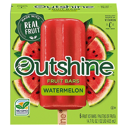 Outshine Watermelon Fruit Ice Bars, 6 count, 14.7 fl oz