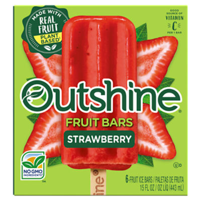 Outshine Strawberry Fruit Ice Bars, 6 count, 14.7 fl oz Fairway