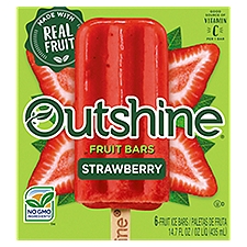 Outshine Strawberry Fruit Bars, 6 count, 14.7 fl oz, 14.7 Fluid ounce