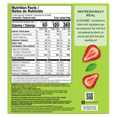 Outshine Strawberry Fruit Ice Bars, 6 count, 15 fl oz