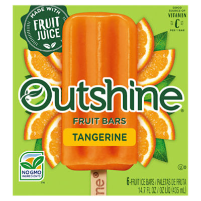 Outshine Tangerine Fruit Ice Bars, 6 count, 14.7 fl oz