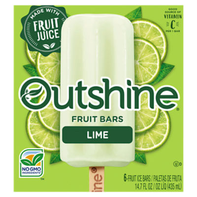 Outshine Lime Fruit Ice Bars, 6 count, 14.7 fl oz