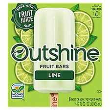 Outshine Lime Fruit Ice Bars, 6 count, 14.7 fl oz, 14.7 Fluid ounce