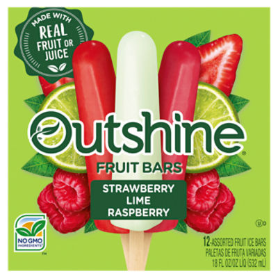 Outshine Strawberry, Lime, Raspberry Fruit Ice Bars, 12 count, 18 fl oz