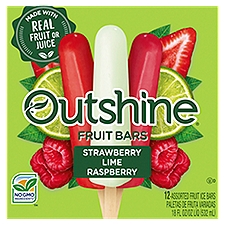 Outshine Strawberry, Lime, Raspberry Fruit Ice Bars, 12 count, 18 fl oz