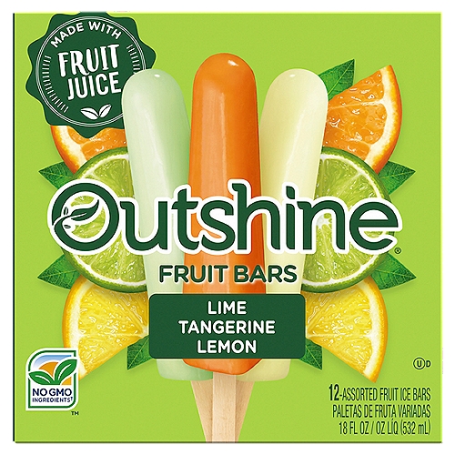 Outshine Lime, Tangerine, Lemon Assorted Fruit Ice Bars, 12 count, 18 fl oz