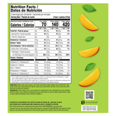 Outshine Mango Fruit Ice Bars, 6 count, 14.7 fl oz