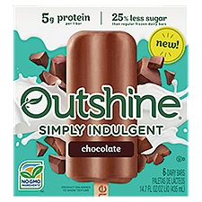 Outshine Simply Indulgent Chocolate, Dairy Bars, 6 Each
