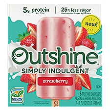 OUTSHINE Fruit and Dairy Bars Strawberry, 6 Each