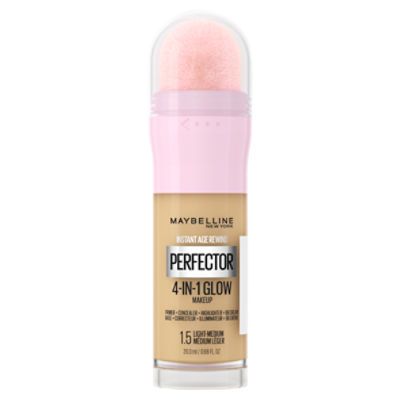 Maybelline New York Instant Age Rewind Perfector 1.5 Light-Medium 4-in-1 Glow Makeup, 0.68 fl oz