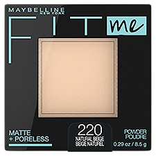 Maybelline New York Fit Me 220 Natural Beige Matte + Poreless, Pressed Powder, 0.29 Ounce