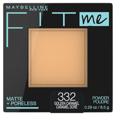 Maybelline New York Fit Me 332 Golden Caramel Matte + Poreless Pressed Powder, 0.29 oz