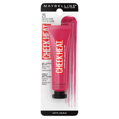 Maybelline New York Cheek Heat 25 Fuchsia Spark Sheer Gel-Cream Blush, 0.27 fl oz