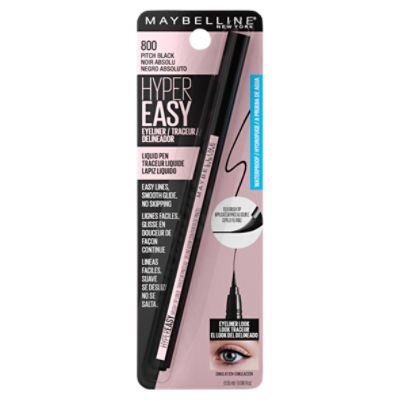 Maybelline New York Hyper Easy 800 Pitch Black Waterproof Liquid Pen Eyeliner, 0.018 fl oz