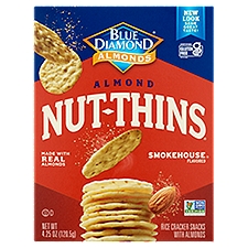 Blue Diamond Almonds Nut-Thins Smokehouse Flavored with Almonds, Rice Cracker Snacks , 120.5 Gram