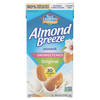 Blue Diamond Almonds Almond Breeze Unsweetened Original Almondmilk, 64