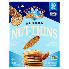 Blue Diamond Almonds Nut-Thins Hint of Sea Salt Rice Crackers Snacks with Almonds, 4.25 oz