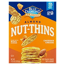 Blue Diamond Almonds Nut-Thins Cheddar Cheese with Almonds, Rice Cracker Snacks, 4.3 Ounce