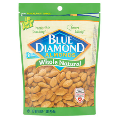 Blue Diamond Whole Natural Almonds Value Pack, 16 oz, 16 Ounce