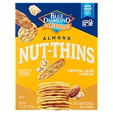 Blue Diamond Almonds Nut-Thins Almond Pepper Jack Cheese Rice Cracker Snacks, 4.25 oz