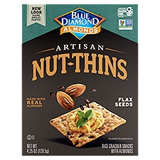 Blue Diamond Almonds Nut-Thins Flax Seeds Almonds Rice Cracker Snacks, 4.25 oz